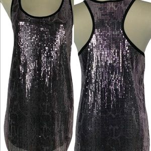 Request Luxury purple Sequin Sleeveless dress size M